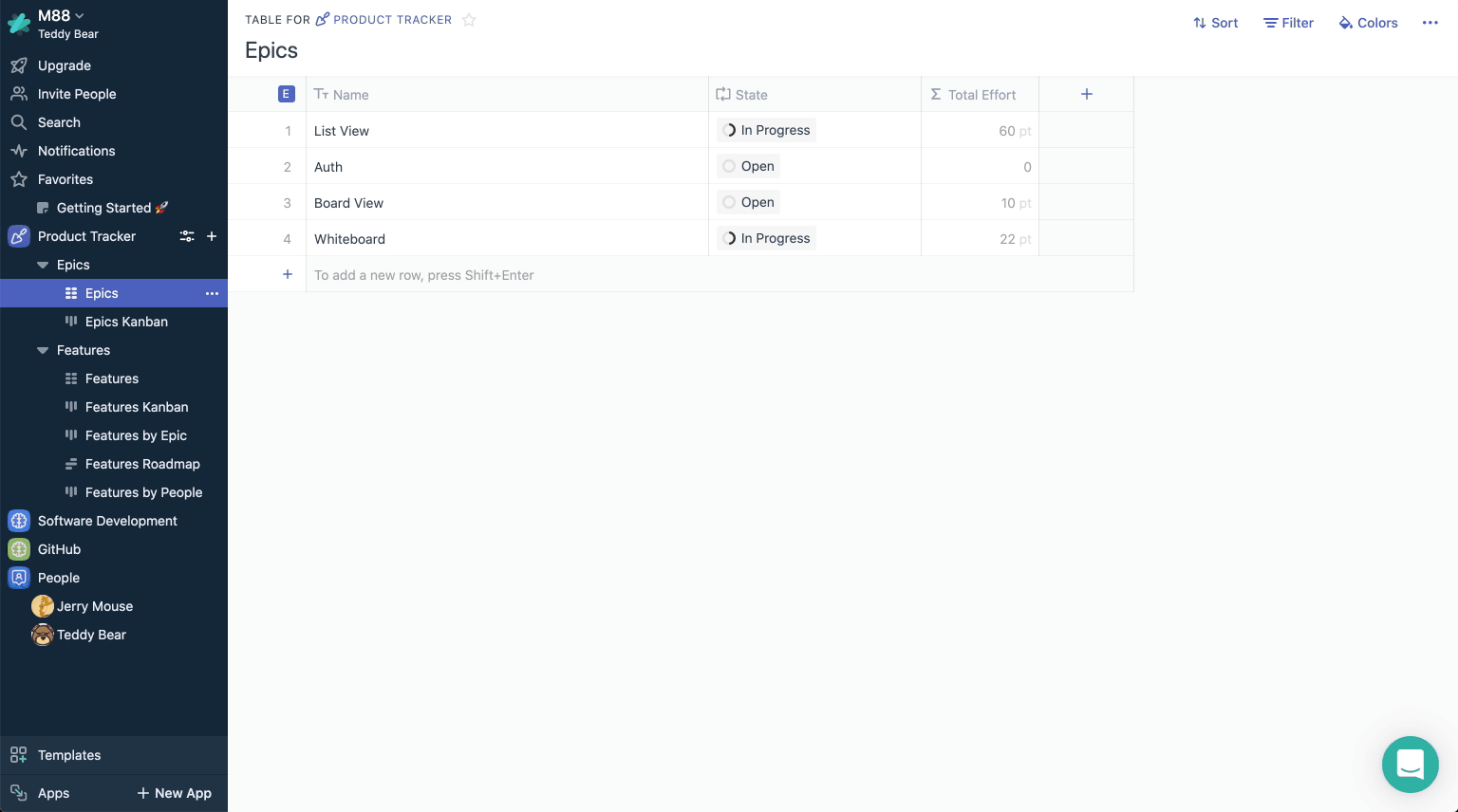 Navigating all views in Product Tracking space.