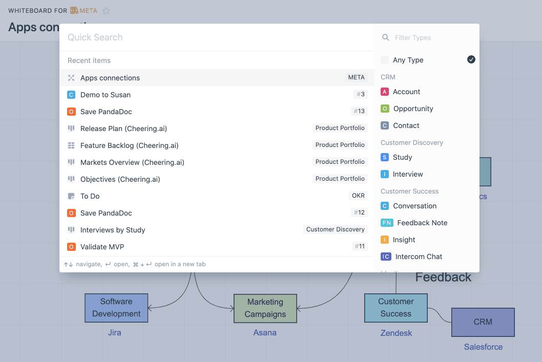 Filter by Type in Search