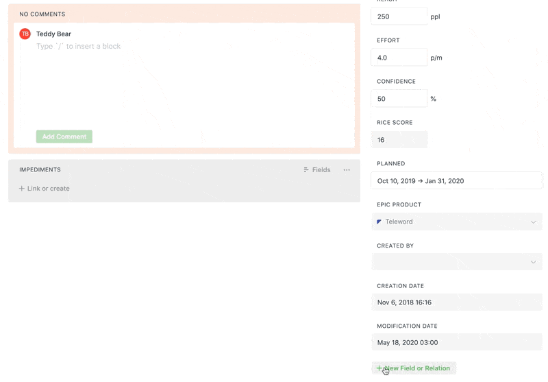 Create a new Formula in Fibery