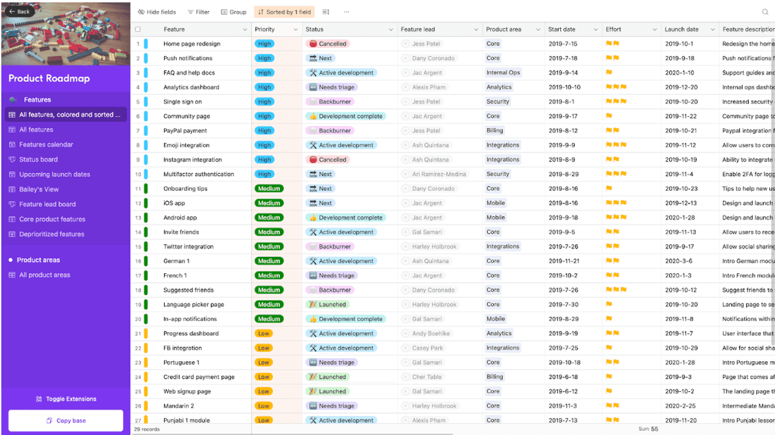 Airtable's massive roadmap shows the innerworks of the tool