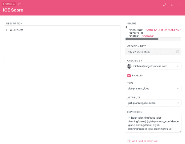 Ugly metric setup.