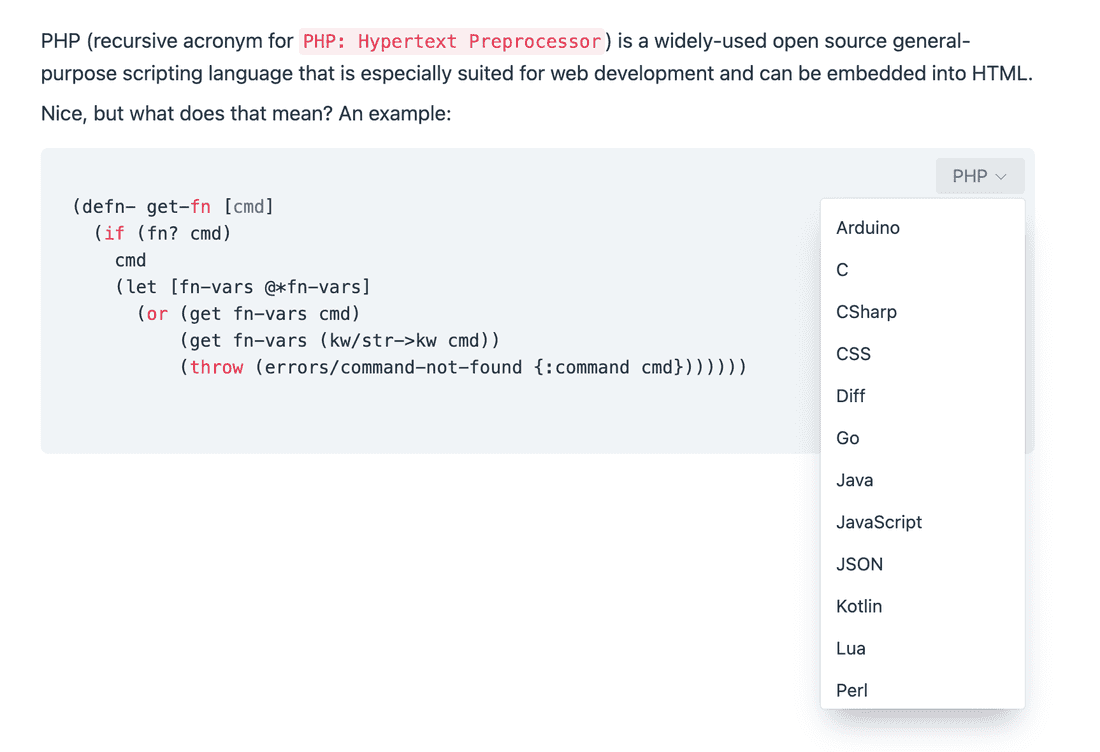 code formatting