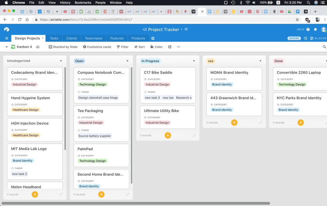 Kanban Board in Airtable is loosing to Tables.