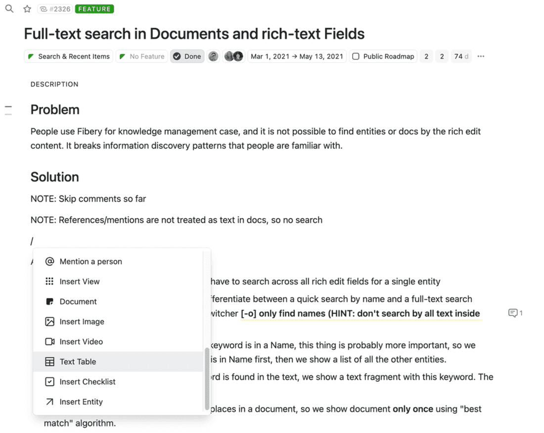  Product Backlog Work Item Description Example in Fibery