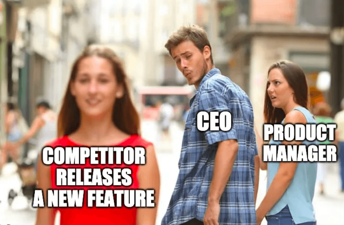 Distracted CEO meme can't hurt us, it isn't real