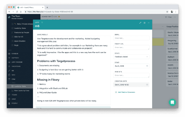 Left — Lead Type description. Right — Lead View.