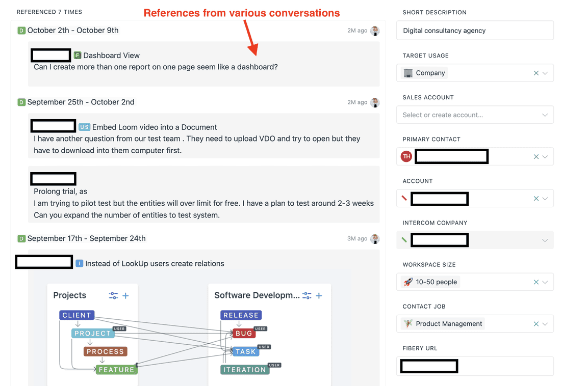 Feedback from conversations is linked to the Account.