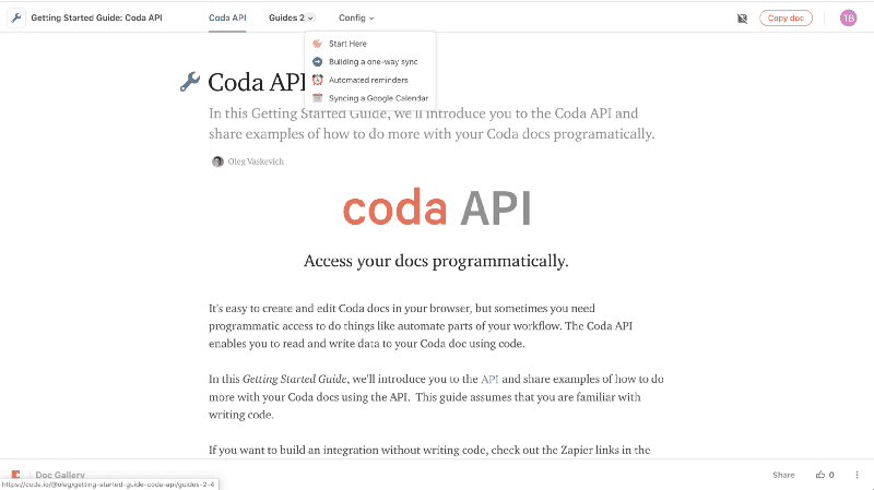 copy url coda 2