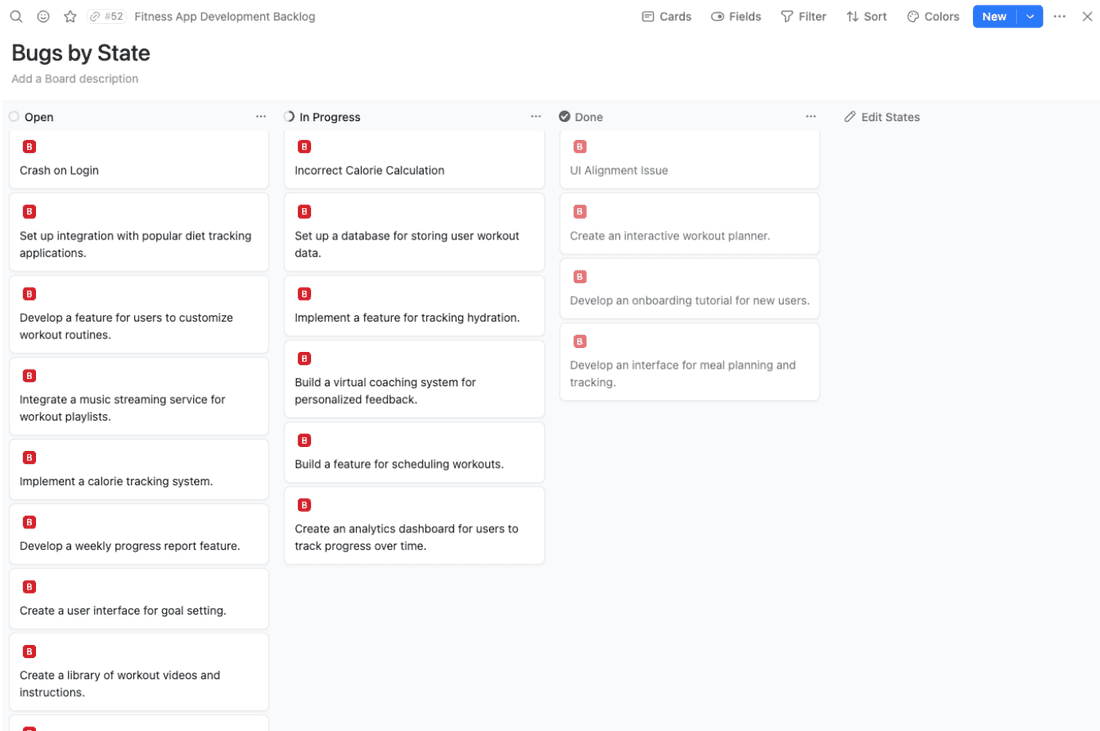 Bugs, sorted (in Fibery, of course)