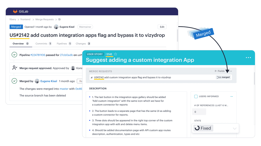 GitLab integration in Fibery