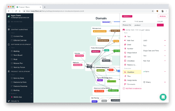 Delete App action and improved Fields creation menu.