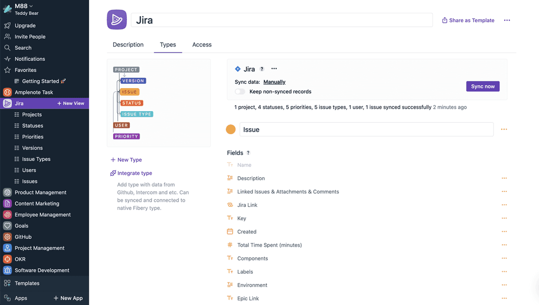 Jira connector settings.