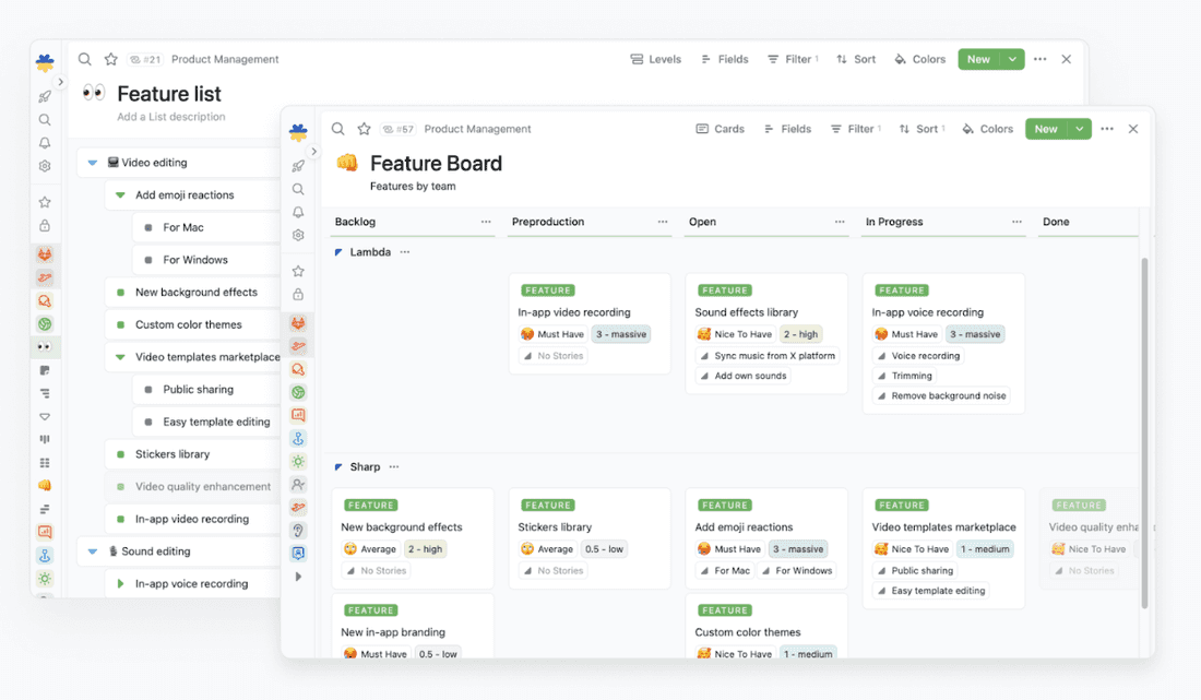 Fibery's sandbox lets you build practically any process from the ground up