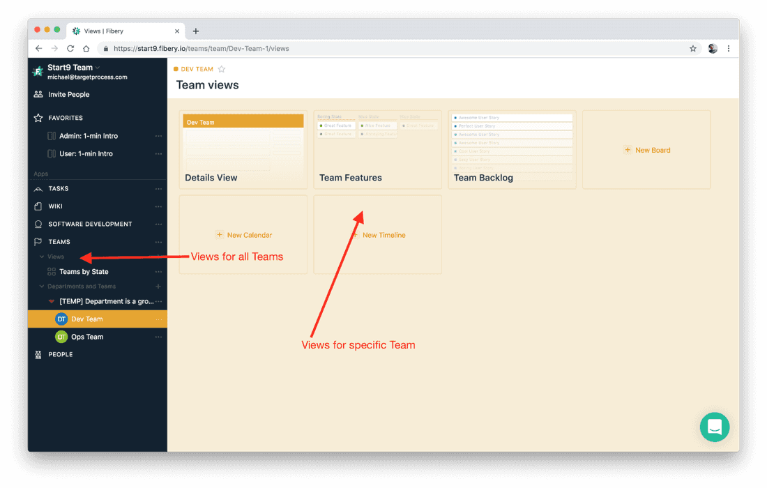 You can create Views that are specific for a single Team.