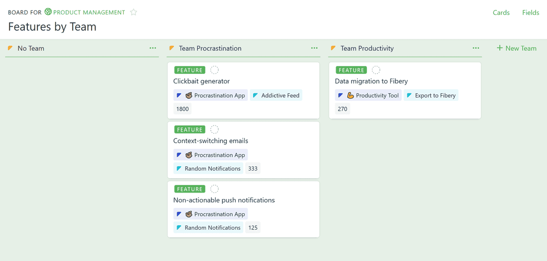 Distribute features across teams and build CFD/Burndown charts.