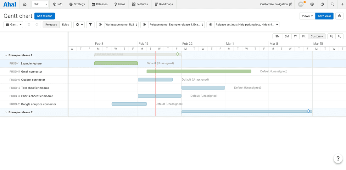 Roadmap in Aha!