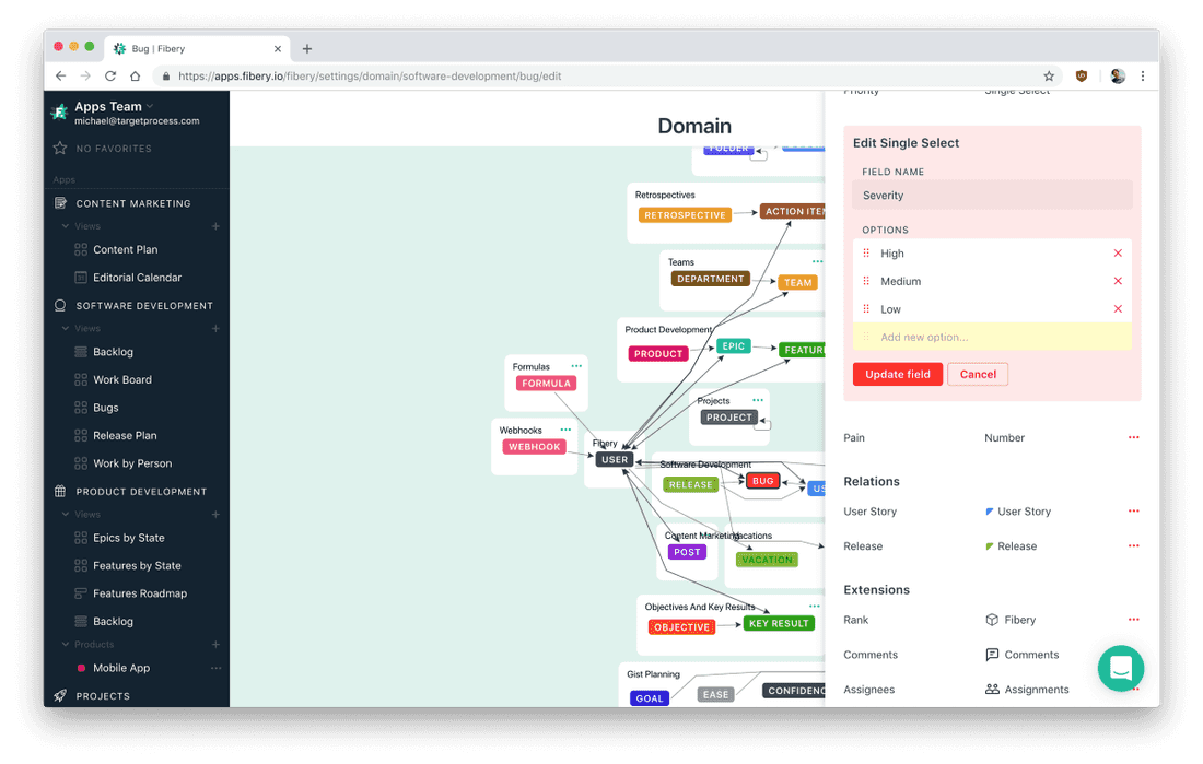 Single Select values are customizable and prioritizable.